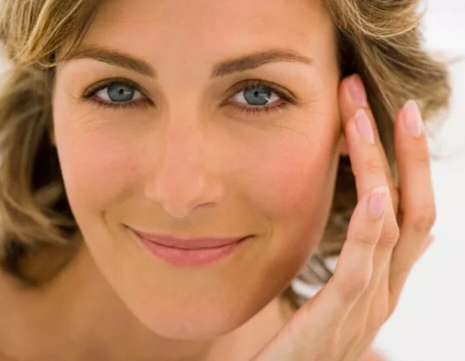 beautiful woman rejuvenates facial skin