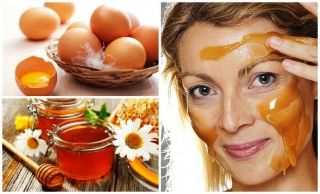A mask of yolks and honey will help tone the skin of the face. 