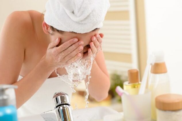 To wash your face, you need to use special foams and gels. 