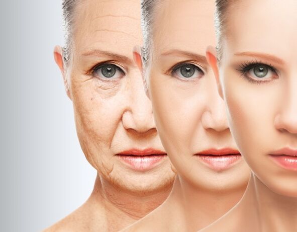 The process of getting rid of facial wrinkles thanks to plasma rejuvenation. 
